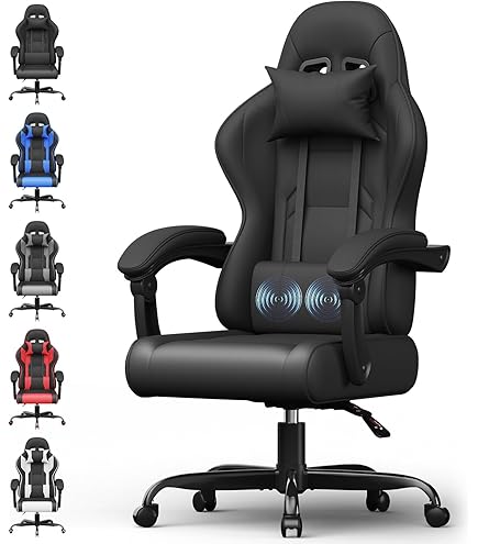 Sedia Gaming TRIUMPHKEY Ergonomica - Con Massaggiatore, Poggiapiedi E Schienale Regolabile