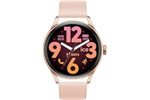 ICE-WATCH - Ice Smart 3.0-1.2 Rose-Gold Nude AMOLED GPS - Montre connectée Ronde Rose-Gold pour Femme avec Bracelet en Silicone - 025103 (1.20 Pouces)