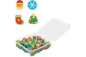 Tabanzhe 100PCS Christmas Mini Erasers for Kids Cute Small Christmas Pencils Erasers Novelty Xmas Santa Christmas Trees Socks Snowflakes Student Homework Classroom Reward Prizes Party Favors Gifts