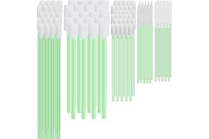 EMERSONGEARS Cleaning Swab Kit 130 Pcs,Multi-Purpose Cleanroom Foam Tip,Square Round Cleaning Swabs 5 Types Lint Free Swabs for Inkjet Printer, Print Head Optics Lens Camera Optical Equipment Automotive Detailing