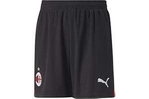 Puma AC Milan Primera Equipación 2022-2023 Bambino, Pantaloni, Nero-Tango Rosso