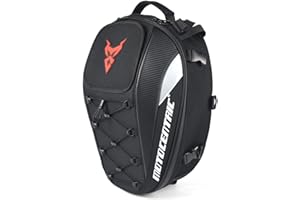 ZEBROAU Mochila para motociclista 11-MC-0102, bolsa trasera de moto multifuncional resistente al agua y duradera. La bolsa para asiento trasero de motocicleta tiene una gran capacidad de almacenamiento.