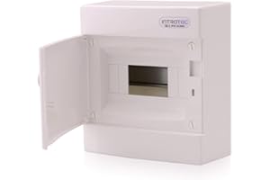 INTRATEC 100% SHOPPING Boîte à fusibles en saillie IP40 Boîtier de distribution 1 rangée jusqu'à 8 modules Porte blanche pour installation en pièce sèche dans la maison