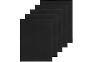 BIBODU Lot de 5 feuilles de mousse EVA 5 mm Noir Format A4 210 x 297 mm Densité 80 kg/m3 Pour travaux manuels, cosplay, tapisserie, Halloween