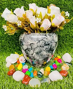 NIYARA Grey Medium Ceramic Pots for Indoor Plants,Outdoor,Balcony,Home,Garden,Office (Color: Grey) Size -Medium 6 inches