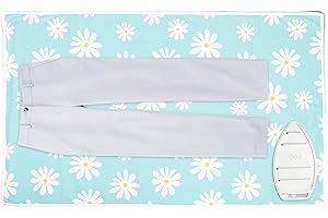 ENCASA XO Encasa Homes Case da stiro stuoia/pad 120x70 cm con imbottitura da 3 mm e supporto in ghisa siliconica per la pressatura a vapore sul tavolo o sul letto - Daisy Blue