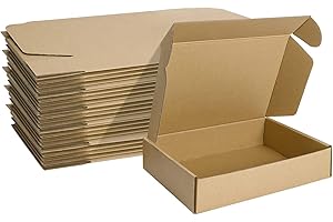 HORLIMER 25 Stück Versandkarton Klein Karton Box, 22,9x15,3x5,1 cm Verpackungskartons aus Wellpappe für Warensendung, Geschenkbox, Faltkarton, Postkarton(Braun)
