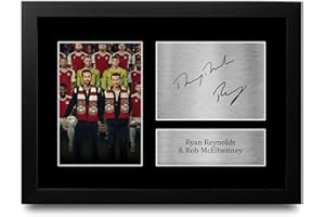 HWC Trading FR A4 Ryan Reynolds & Rob McElhenney Wrexham Gifts Printed Signed Autograph Picture for Football Fans and Supporters - A4 Framed