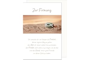 ‎EDITION SEIDEL Edition Seidel Premium Glückwunschkarte zur Firmung mit Umschlag. Firmungskarte mit Spruch Karte Grusskarte Stein Fisch Junge Mädchen (FI127 SW023)