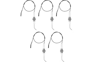 CHICIRIS Electrodo de Encendido por Chispa, Juego de 5 M10 Cable de Bujía de Encendido de Electrodo de CeráMica Universal 30CM para Encendedor PiezoeléCtrico de BotóN Pulsador