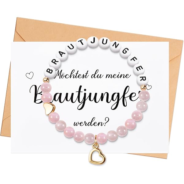 Armband Für Trauzeugin – Handgefertigtes Edelstein-Perlen Stretch-Armband Als Brautjungfer-Fragen-Geschenk, Elastisch, Elegant, Personalisiert