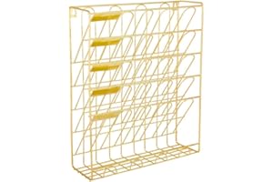 ‎TENTHOME TentHome Prospekthalter Wand Zeitungshalter Metall Zeitschriftenhalter Zeitschriftensammler Draht Magazinhalter Broschürenständer Wandmontage Zeitschriftenständer Prospektständer (Gold)