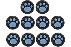 fasient1 10 Stück Silikon Daumengriff Stick Rocker Cap,Niedliche Cat Claw Design Ersatz Daumengriffe Analoge Stick Cover Joystick Kappe für Switch für Switch Lite(Blaue Pfote auf Schwarz)