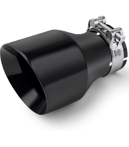 Embout D'échappement Rond En Acier Noir - Diamètre 70 Mm, Longueur 170 Mm, Joint 35-66 Mm - Pour Style Et Protection