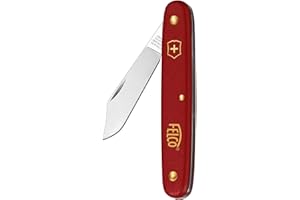 FELCO 3.90 10 Okulier- und Schneidmesser (Klinge 51 mm, Messer ohne Rindenheber, für Obstbäume / Rosen + Weinreben, roter Nylongriff)