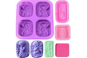 BEIHUAZI ANKKY Moulles à Savon en Silicone Moules en Silicone de Qualité Alimentaire pour Faire de savons,cosmétiques Solides,Chocolat,Cupcakes, Muffins, Bougies