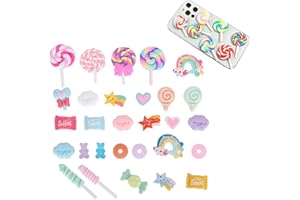 HAPIVIDA 29 Piezas de Abalorios de Caramelo Coloridos, Simulación de Dulces Mixtos, Decoración de Plástico para Manualidades, Adornos, Decoración de La Caja Del Teléfono para áLbumes de Recortes