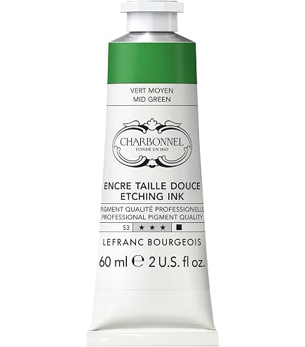 Lefranc Bourgeois 301492 Charbonnel, vernice per stampa in rame lavabile in acqua con eccellente resistenza alla luce, vegano, 100% privo di solventi, tubo da 60 ml, rosso zinco