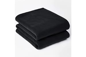 Dreamscene Fleece Throw Blanket for Bed, Super Soft Warm Cosy Plain Black Sofa Throw Blanket Lightweight Double Bedspread Polar Fleece Blankets, 150 x 200cm