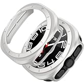 Nanospace Samsung Galaxy Watch Ultra İle Uyumlu Silikon Kılıf Ve Ekran Koruyucu Tam Koruma Seti G&uuml;m&uuml;ş