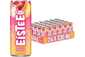 ‎YESMOO Rauch Eistee Peach | Erfrischendes Getränk aus Schwarztee und Hagebutte | Perfekter Durstlöscher | Ideal für Tee Trinker | Beste Qualität | 24x 330ml Dosen