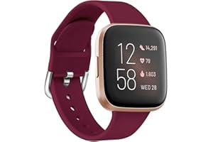 Oihxse Silicona Ajustable Correa Compatible con Fitbit Versa/Versa Special Edition/Fitbit Versa 2/Versa Lite Watch Deportivo Suave Reemplazo Delgada Pulsera Accesorio Mujer Hombre