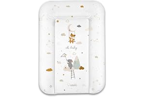 ALBERO MIO Matelas à langer lavable, 50 x 70 cm, pour table à langer, en PVC, certifié Öko-Tex (souris)
