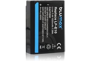 Blumax Batterie Compatible avec Canon EOS 2000D 4000D 1300D 1200D 1100D remplace Canon LP-E10 | 1020mAh