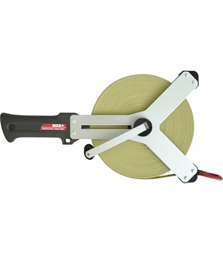 SOLA Glasfaser-Maßband 50m – Gelbes Band, 13mm Breite, Alu-Gehäuse, Genauigkeitsklasse II