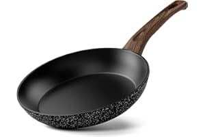 Innerwell Antihaft Bratpfanne 20 cm, Pfanne Induktion mit Keramik Antihaftbeschichtung in Profiqualität, Kleine Omelette Pfanne, Gesunde Granit Pan, Backofenfest, PFOA-frei, Spülmaschinenfest, Schwarz