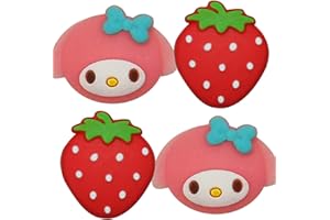TCPENG® Thumb Grip Caps Compatible with Nintendo Switch/OLED/Switch Lite, Soft Silicone Joystick Grip Cute 3D Analog Stick Cover (Melody_Strawberry)