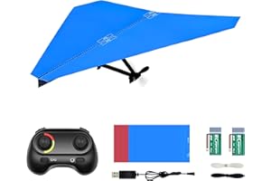 BriCool RC Paper Plane, Remote Control DIY Airplane Kit with Colored Paper, Super Easy Fly Toy for Kids STEM KIT (Birdy-X 2.0)