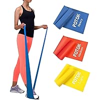 Potok Fitnessbänder 3er-Set 120 x 15 cm für Fitness, Reha, Gymnastik und Physiotherapie | Leicht | Medium | Stark - Fitnessband Trainingsband Gymnastikband, Für Männer & Frauen