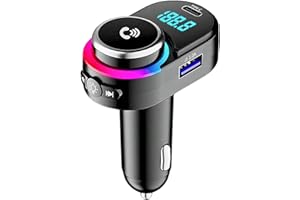 LUKA HERO Bluetooth 5.3 FM Transmitter for Car with RGB Lights, 3.1 Wireless Bluetooth FM Radio Adapter Mp3 Player, Hands-Free Calling, FM Transmitter with 2 USB /1 Type C Fast Charging Ports Support USB Drive