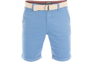 riverso RIVHenry - Pantaloncini da Uomo Chino con Cintura 98% Cotone, Azzurro, Blu Scuro, Blu Navy, Rosso, Verde, Arancione, Beige, Grigio, 30W - 42W