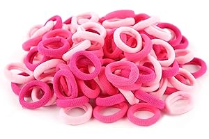 FAVELABLE 100 Pezzi Mini Fasce per Capelli, Legami Elastici Piccoli per Capelli, Elastici per Capelli Bambina, Multicolor Elastic Fasce, per Coda di Cavallo Bambina Neonati Ragazze Donne, Rosa