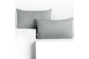 ‎DECOKING DecoKing 2 Kissenbezüge 50x60 cm Jersey 100% gekämmte Baumwolle Reißverschluss Stahl silbern grau Amber