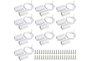 GUUZI 10pcs NC Normalmente Chiuso Interruttore a Lamella Magnetico per Porte e Finestre Cablate a Montaggio Superficiale Sistema di Sicurezza per Allarmi Domestici (Bianco)