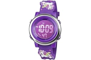 Bigmeda Reloj Digital para Niños Niña, Luz Intermitente LED de 7 Colores Reloj de Pulsera Niña Multifunción, para Niños de 3 a 12 años
