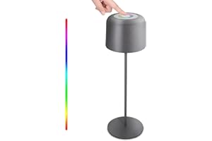 uuffoo Lampada da tavolo LED metallo dimmerabile senza fili con interruttore touch per uso interno ed esterno 8 colori disponibili e impermeabile IP54 per camera da letto, bar, ristorante