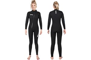 Owntop 5mm Mute per Uomo Donna - Adulti Muta da Sub in Neoprene, Mute con Cerniera Frontale a Tutta Lunghezza, Pelle da Immersione Flessibile Ultra Calda per Immersioni Surf in Acque Fredde