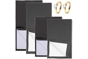 WUSJCOF 4 pièces Chiffon Argenterie, Kit de Nettoyage pour Bijoux en Argent, Bijoux Argent or Sans Rayures, Chiffons de Polissage pour Nettoyer les Bagues et Chaînes en Argent Sterling