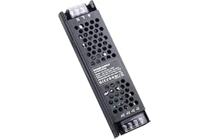 REYLAX Sterownik LED 24 V, 150 W, 6,25 A, transformator niskiego napięcia 240 V na 24 V DC, zasilacz z cienką taśmą LED, transformator LED o stałym napięciu do opraw typu downlight LED 24 V