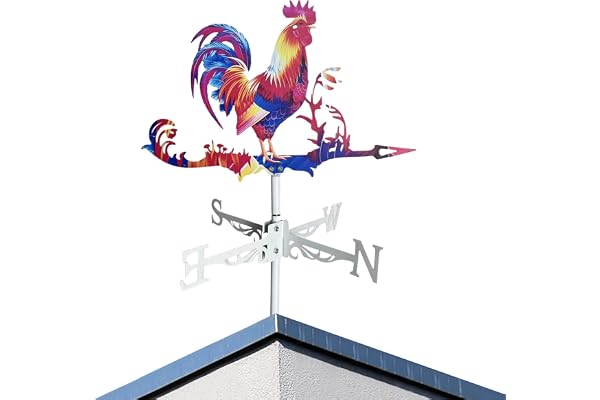 Girouette de jardin de ferme, girouette à vent en forme de coq, en métal, décorations de jardin sur le thème des animaux, pour extérieur