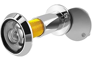 Desenda Door Viewer with Privacy Cover Peephole Viewer, 14mm Diameter 35-50mm Length Security Spy Hole, Door Peephole for Home Office Hotel (Silver)