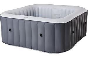 SHATCHI Mspa Square Inflatable Spa Hot Tub with AirJet Massage UVC Sanitization Technology, ANTI-ICING System, Plug And Play Tech, 4 Person