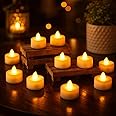 SATYAM KRAFT 12 Pcs LED Tea Light Candles | Flameless, Smokeless Diyas | Decorative Acrylic Candle for Decoration Setup for H