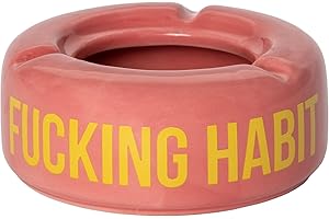 Fisura - Różowa popielniczka z napisem "F*cking habit". Oryginalne popielniczki z zabawną sentencją. Wykonane z ceramiki. Wymiary: 10 x 10 x 4 centymetry.