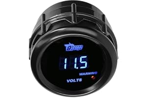 LKRXW Indicatore della Tensione per Auto 52mm Voltmetro Manometro 12V Blu Luce Digitali Tester Volt Strumenti Calibro Gauge Misuratore Misurazione Tensione Elettrico 8V a 18V