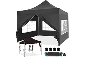TOOLUCK COBIZI faltpavillon pavillon 3x3 wasserdicht stabil Winterfest 2.0, Outdoor faltbar gartenpavillon UV Schutz 50+ 3 höhenverstellbar, Partyzelt mit 4 Seitenteilen und 4 Sandsack, Schwarz